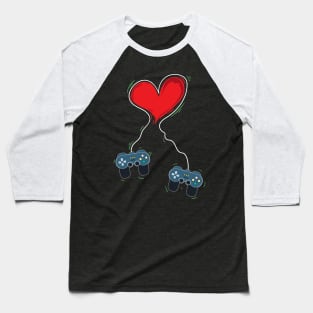 Video Gamer Heart Controller Valentine's Day Baseball T-Shirt